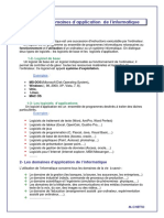 Logiciels Et Domaine d Application de l Informatique