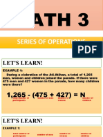 Math 3Z - Series of Operation