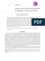 The Underrepresentation of African American Female Students in STEM Fields: Implications For Classroom Teachers