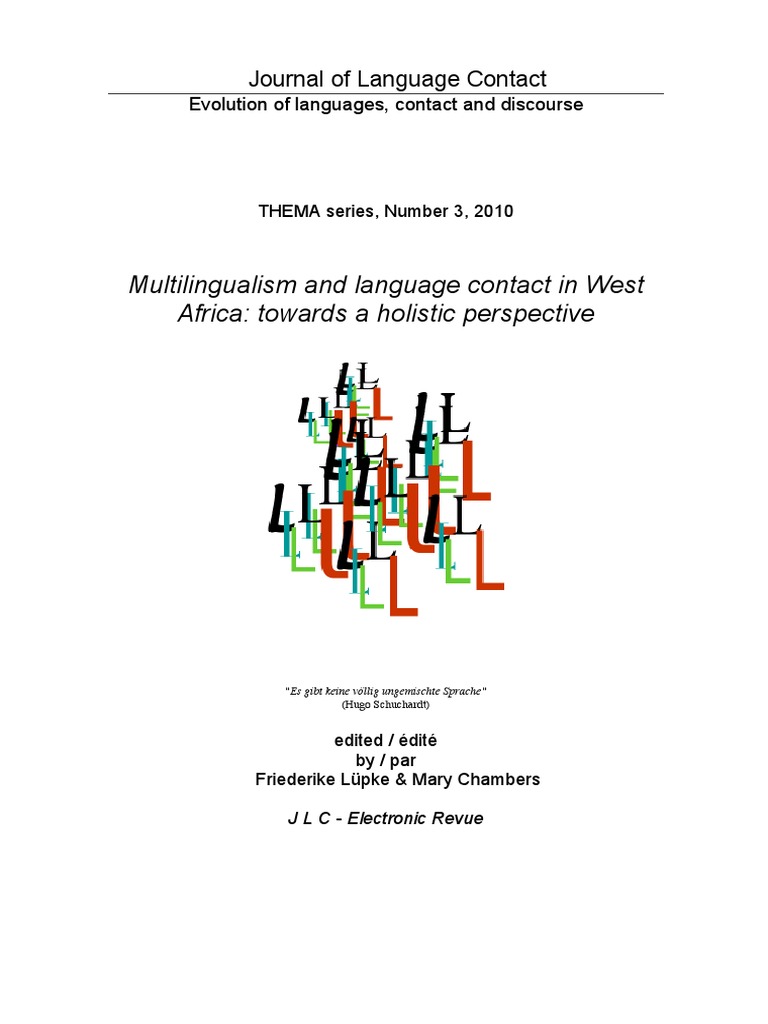 Multilingualism and Language Contact in West Africa: Towards A Holistic  Perspective | PDF | Linguistics | Multilingualism