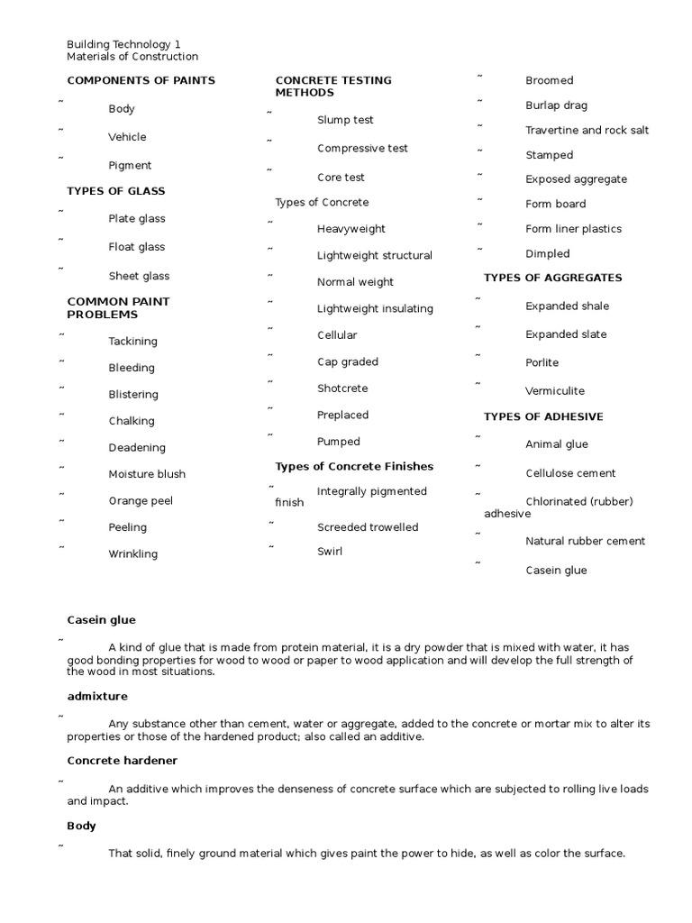 Construction Materials and Techniques Guide | PDF | Rock (Geology ...