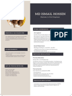 MD Ismail Hossen: Work Experience Personal Background