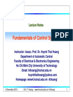 Fundamentals of Control Systems Fundamentals of Control Systems