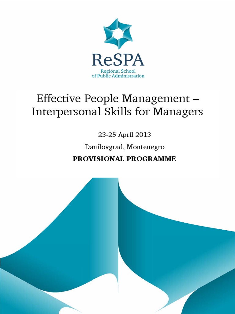 Interpersonal Skills Training for Managers | PDF | Human Resource ...