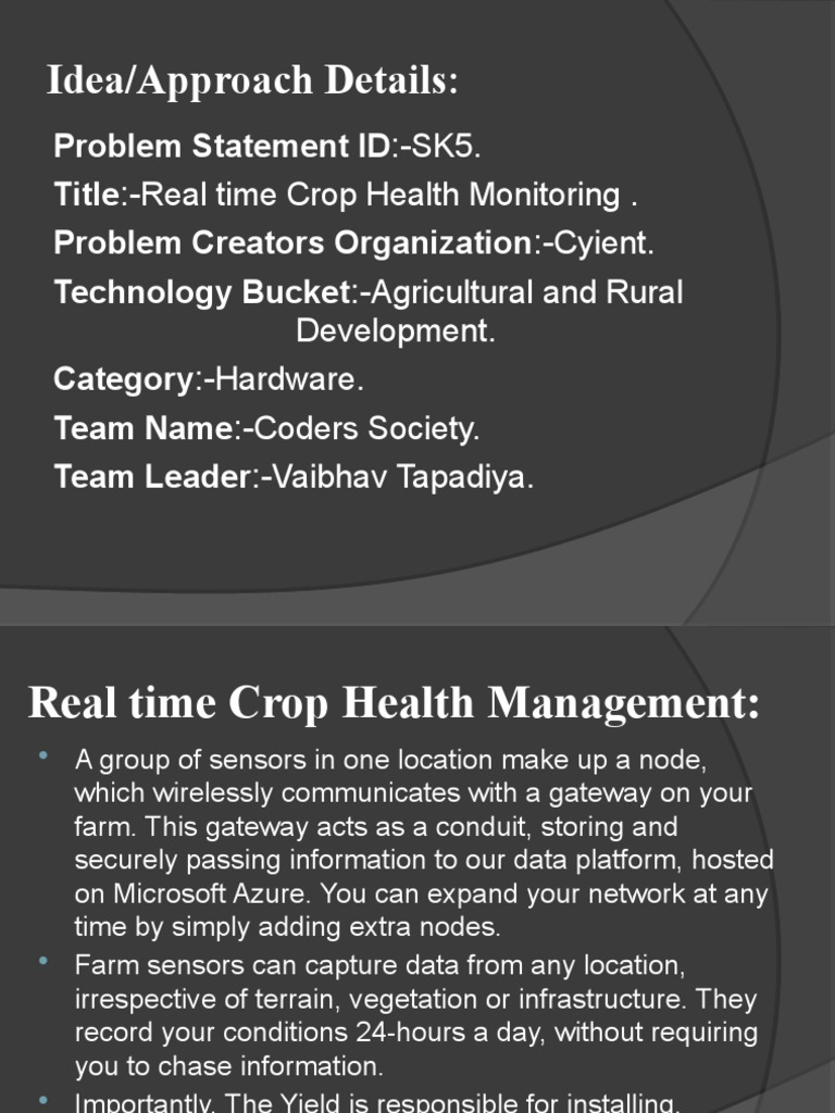 Real-Time Drone-Based Crop Monitoring | PDF | Agriculture | Pesticide