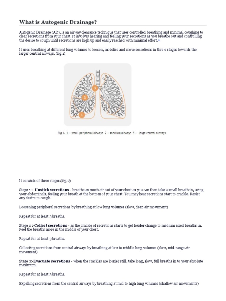 Acbt and Ad | PDF | Breathing | Respiratory Tract