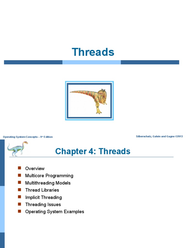 Threads Silberschatz, Galvin and Gagne ©2013 Operating System Concepts