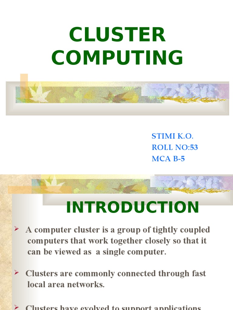 CLUSTER COMPUTING | Computer Cluster | Network Topology ...