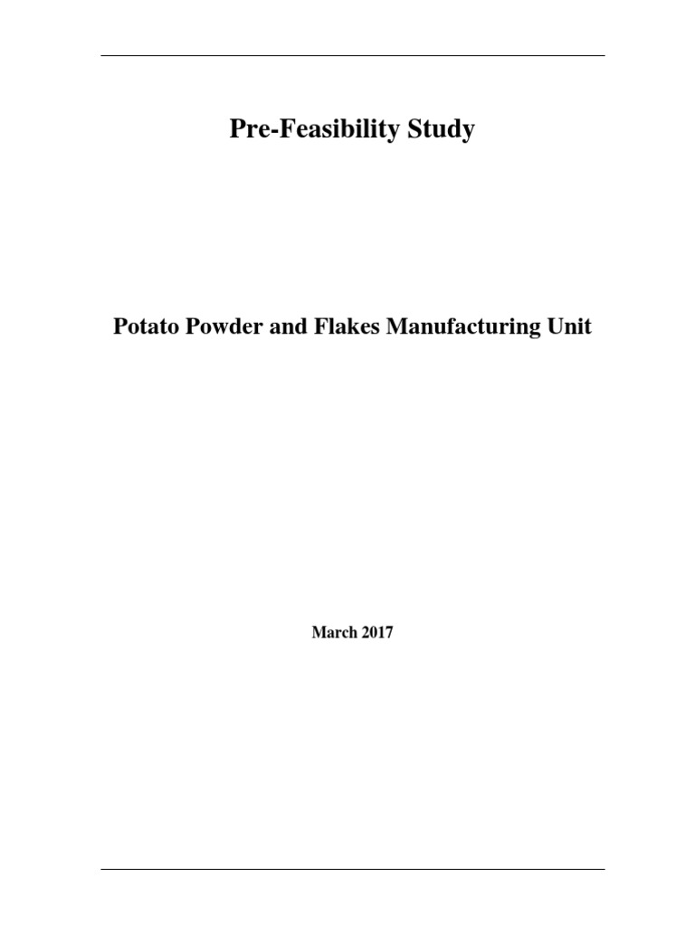 Potato Powder and Flakes Manufacturing Plan | PDF | Foods | Potato