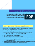 Introduction To Demand Estimation Methods of Estimating Demand Problems in Estimating Demand