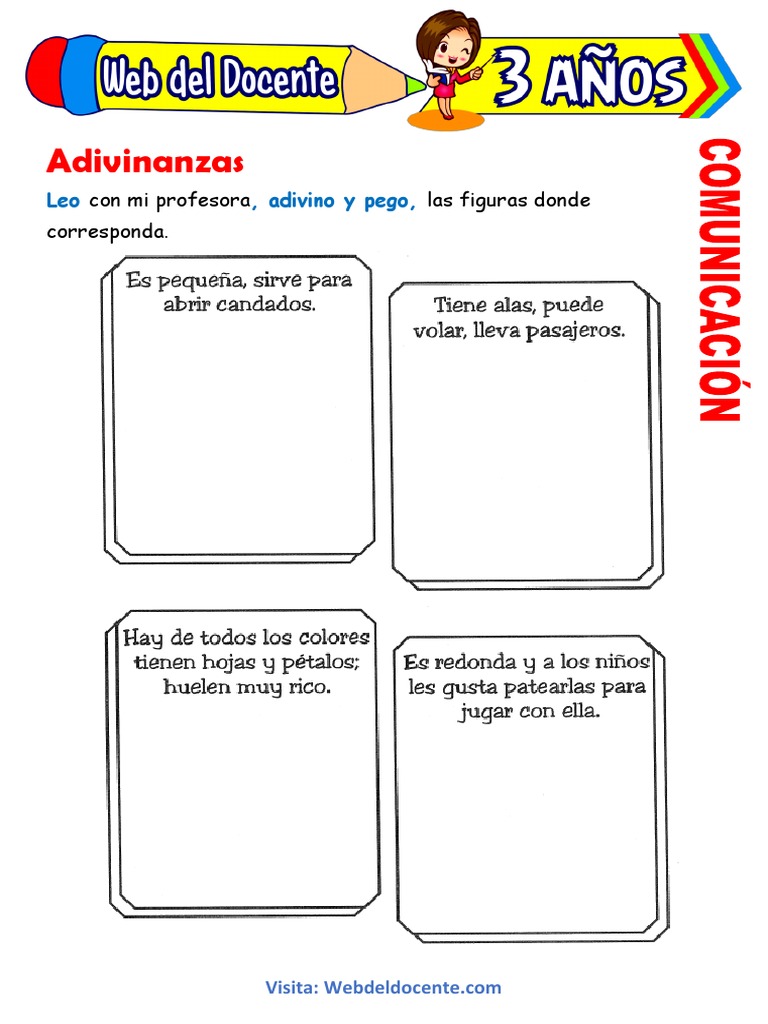 Adivinanzas Cortas para Niños de 3 Años | PDF