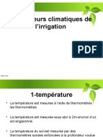 Les Facteurs Climatiques de L'irrigation