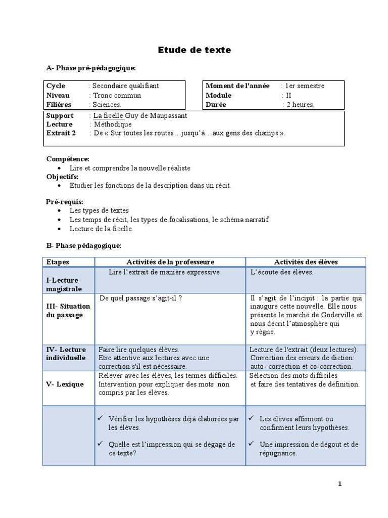 Extrait 1 La Ficelle | PDF