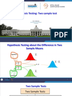Hypothesis Testing: Two Sample Test: Dr. A. Ramesh