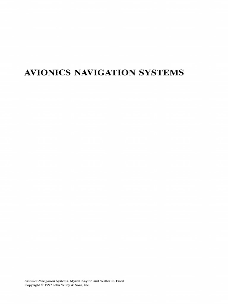Avionics Navigation Systems Second Edition PDF Radar Inertial