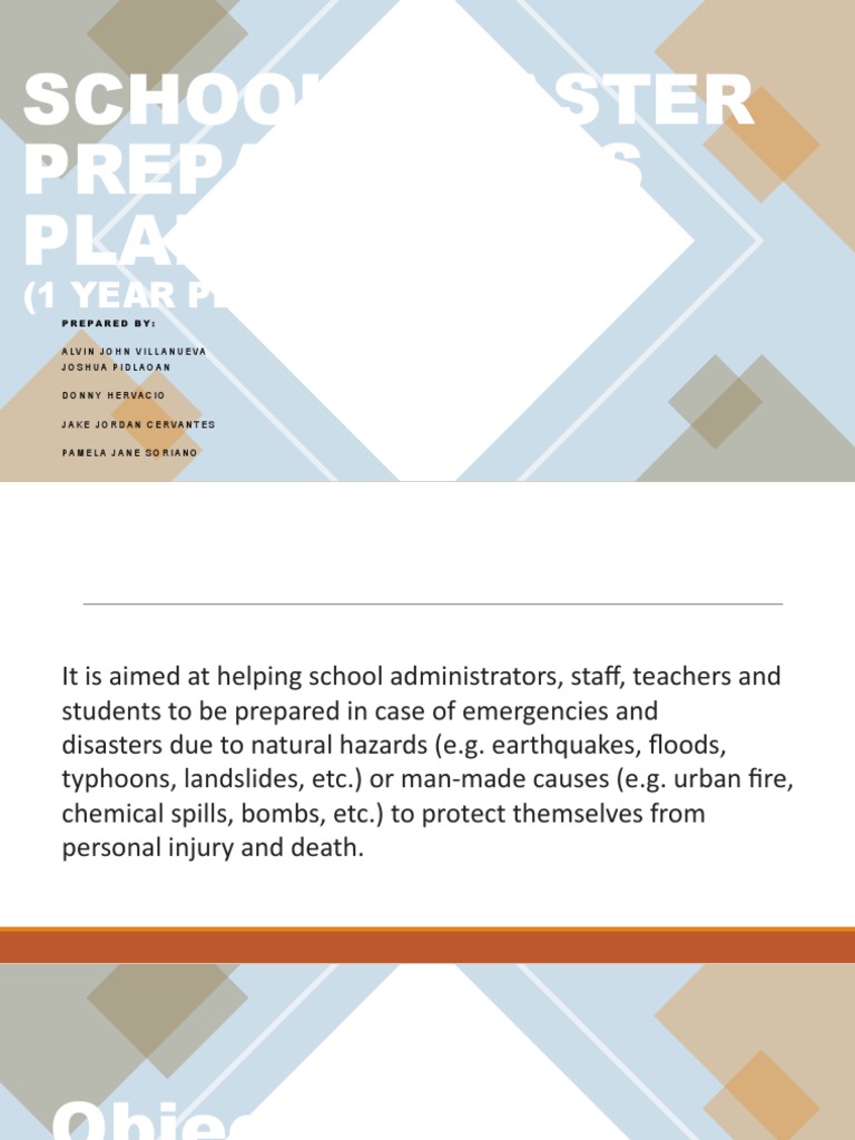 School Disaster Preparedness Plan Pdf Emergency Management