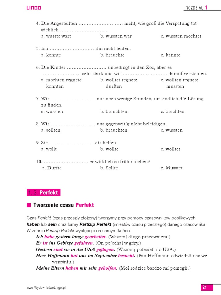 Sprawdzian Z Niemieckiego Klasa 8 Dział 1 Pdf