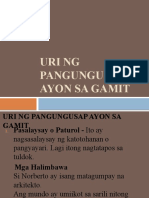 Uri NG Pangungusap Ayon Sa Gamit