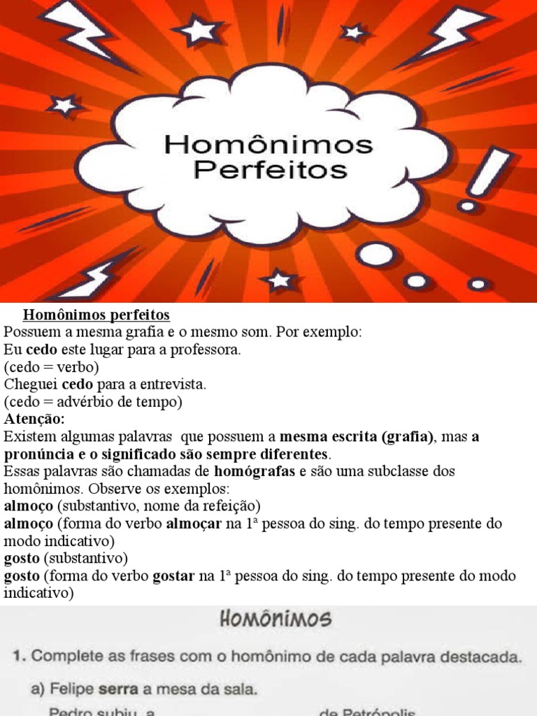 Exemplos de Homônimos Perfeitos | PDF