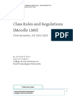Class Rules and Regulations (Moodle LMS) : First Semester, AY 2021-2022
