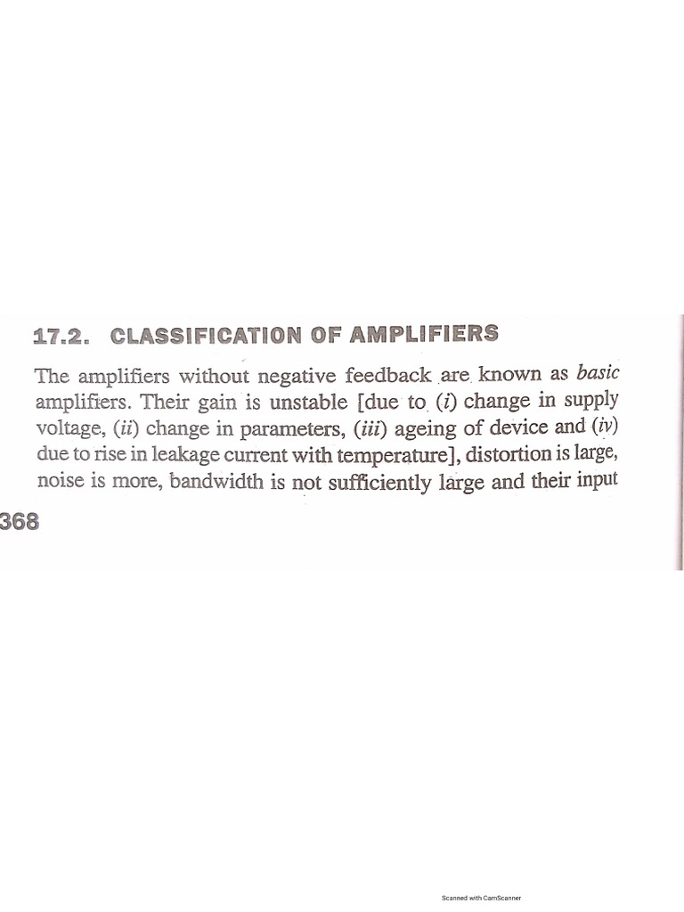 Classification of Amplifiers PDF