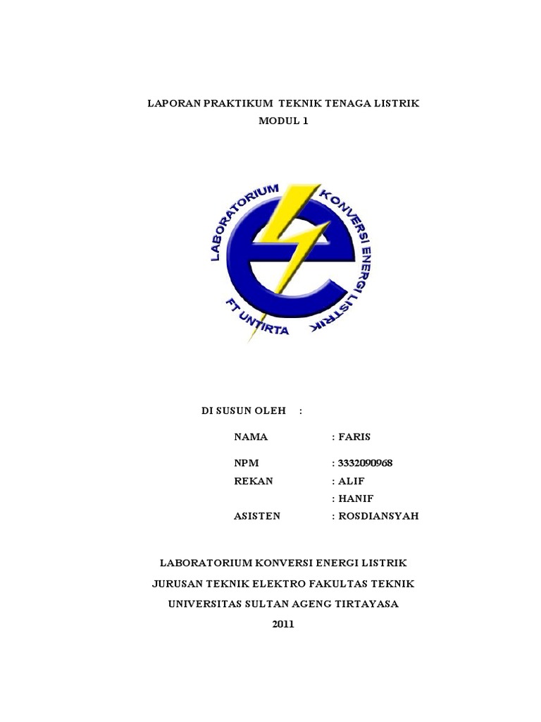 Laporan Praktikum Teknik Tenaga Listrik