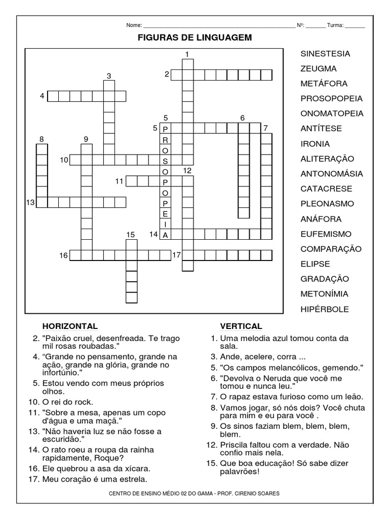 Caça Palavras Figura de Linguagem | PDF | Metáfora | Retórica
