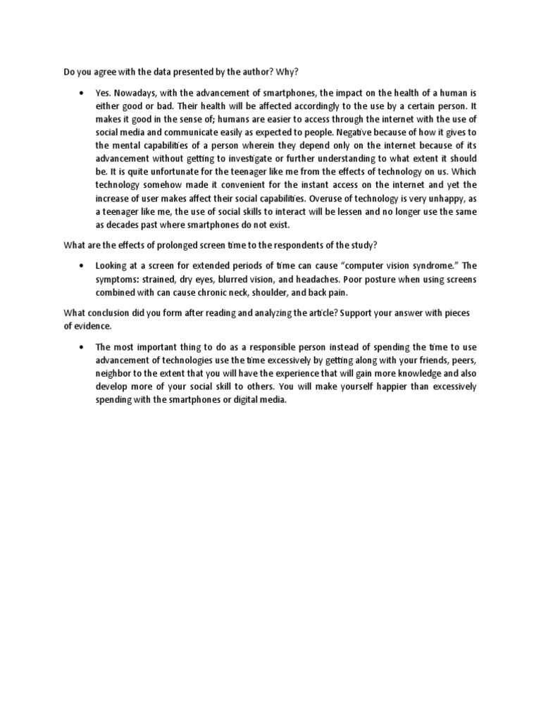 Impact of Smartphones on Teen Health | PDF | Social Science