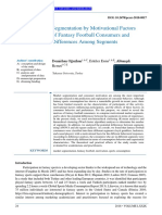 Segmentation by Motivational Factors of Fantasy Fo