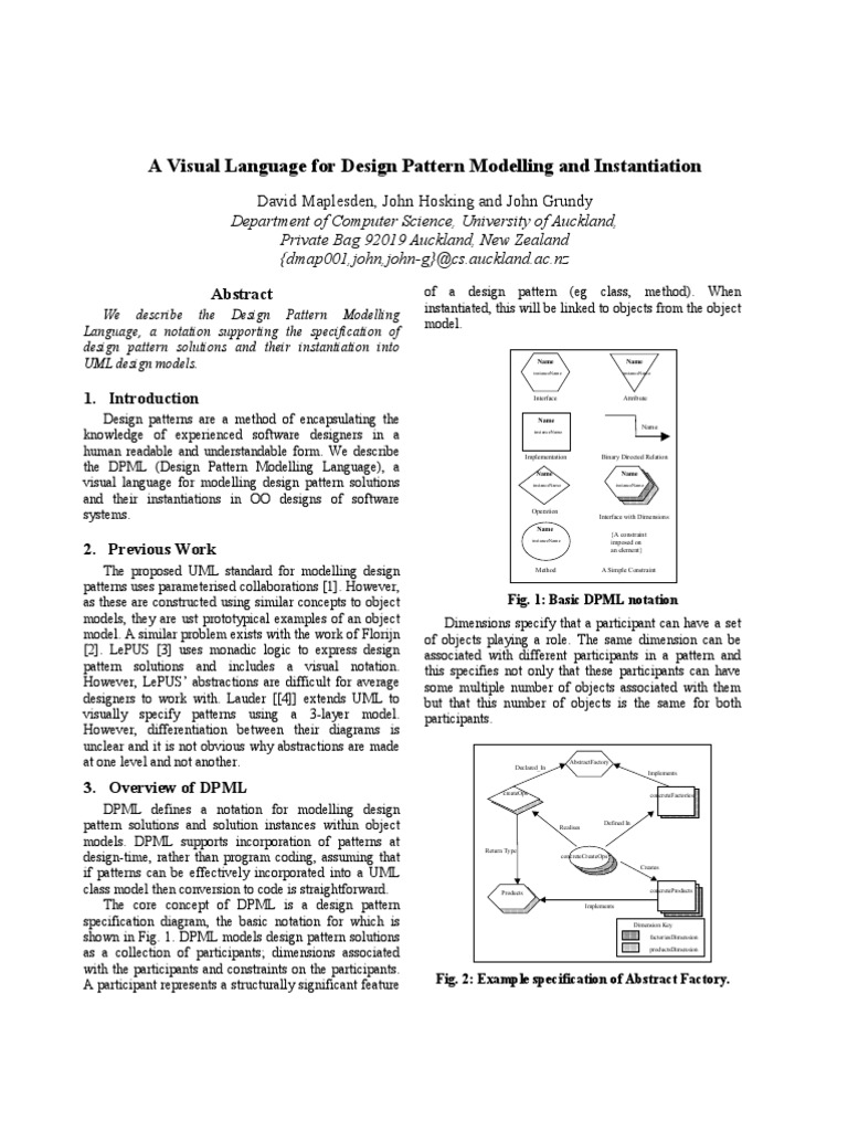 A Visual Language For Design Pattern Modelling and Instantiation | PDF ...