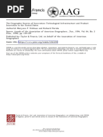 The Geographic Sources of Innovation. Technological Infrastructure and Product Innovation in The United States