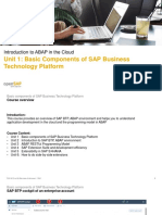 Unit 1: Basic Components of SAP Business Technology Platform
