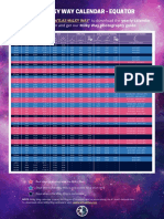 2021 Milky Way Calendar - Equator (Colombia 4º)