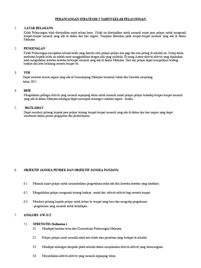 Kelab Pelancongan Pdf
