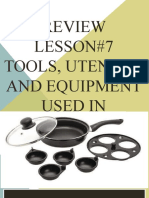 Review Lesson#7 Tools, Utensils and Equipment Used in Preparing Egg Dishes