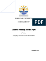 A Guide To Preparing Research Paper: Bahir Dar University School of Law