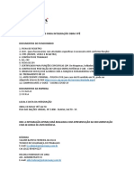 Lista de Documentos para Integração Obra Ypê