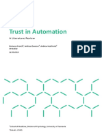 Trust in Automation: A Literature Review