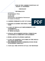 Carreer Portfolio and CGP List of Activities