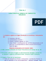 Características químicas de compuestos orgánicos en aguas residuales