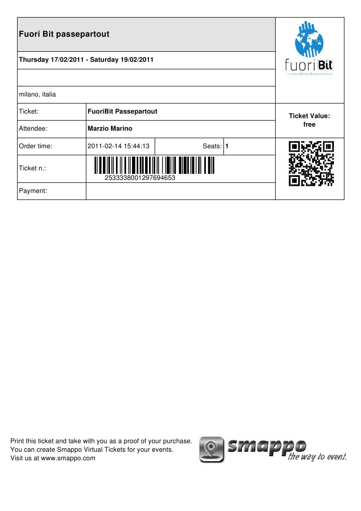 Free Ticket for Fuori Bit Event | PDF