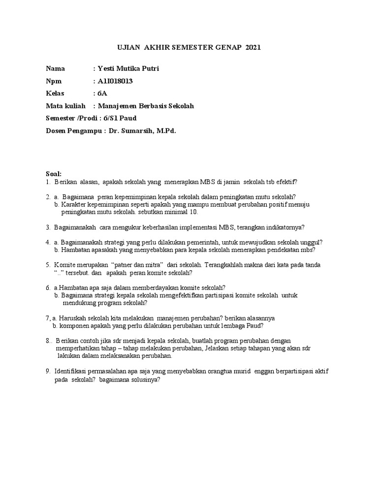 Uas Mbs Yesti Mutika Putri A1i018013 6a Pdf