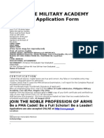 Philippine Military Academy Cadetship Application Form: Join The Noble Profession of Arms