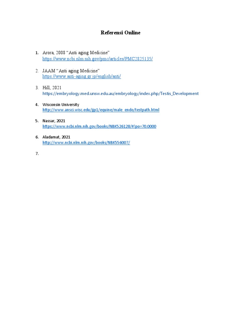 Online References for Anti-Aging Research | PDF