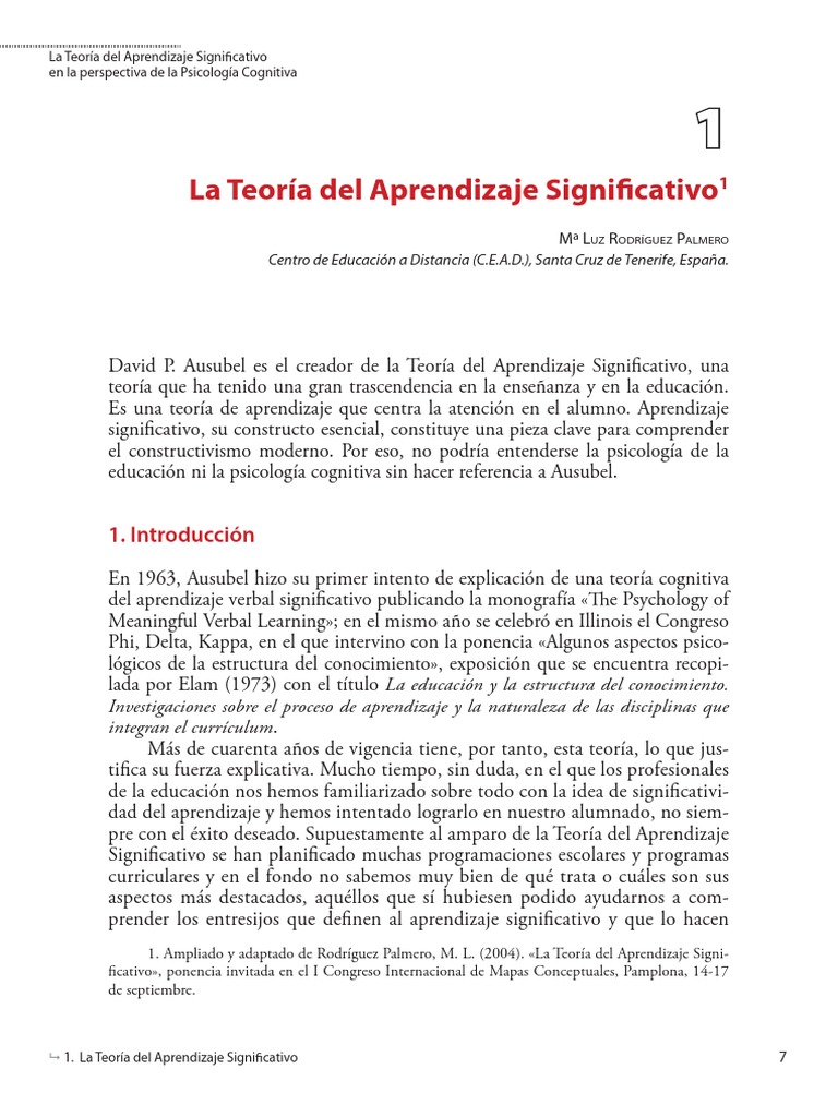 #3 - La Teoría Del Aprendizaje Significativo en La Perspectiva | PDF ...