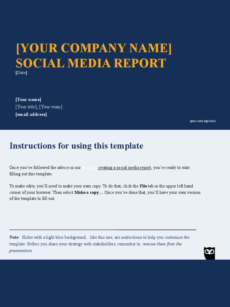 Social Media Report Template (To Use The Template, Click The - File ...