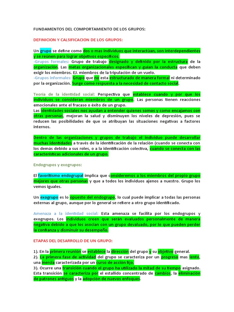 Fundamentos Del Comportamiento de Los Grupos | PDF | Comportamiento ...