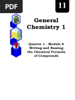 GENERAL CHEMISTRY Q1 Mod6 Writing and Naming The Chemical Formula of Compounds