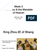 Week 3 The Zhou & The Mandate of Heaven: Asia 320, Ubc 9.21, 2021