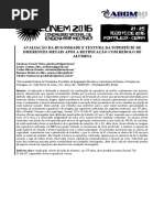 Avaliação Da Rugosidade e Textura Da Superfície de Diferentes Metais Após A Retificação Com Rebolo de Alumina